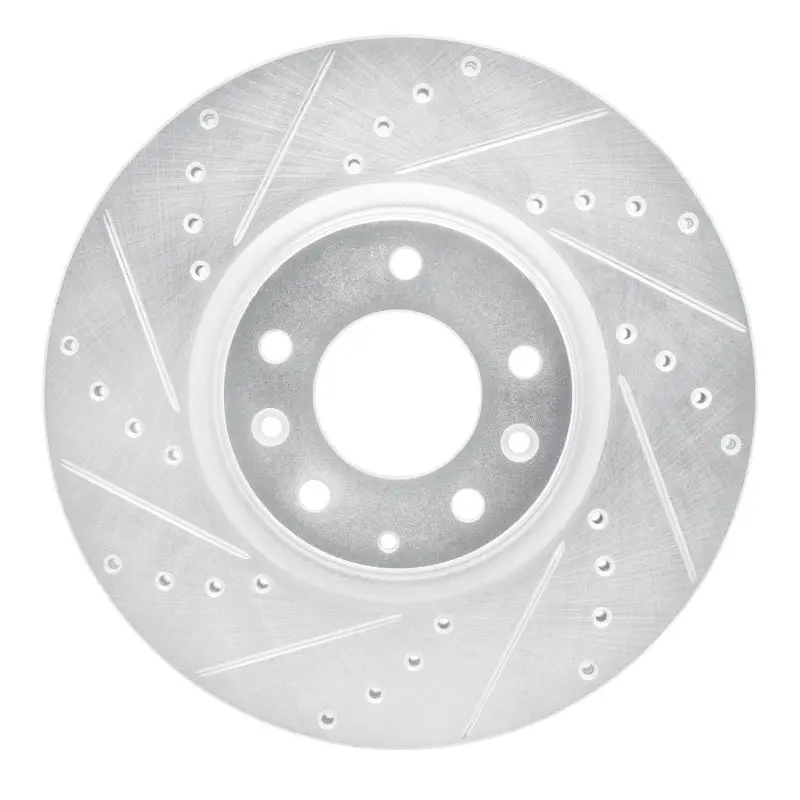 R1 06-07 Mazda 6 Front Left Drilled & Slotted Silver Brake Rotor 1