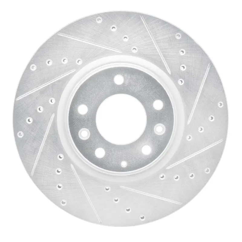 R1 06-07 Mazda 6 Front Right Drilled & Slotted Silver Brake Rotor 1