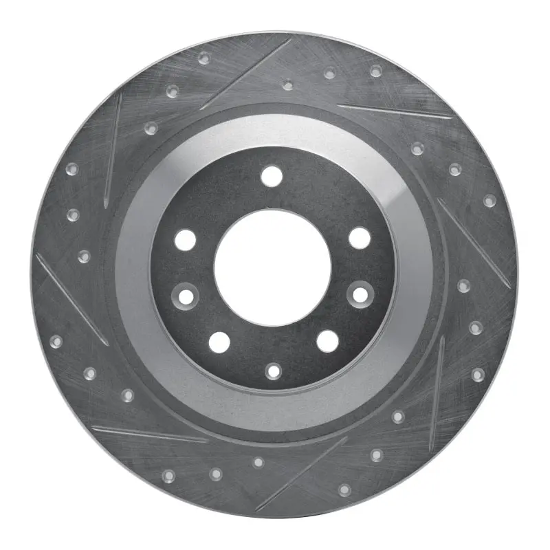 R1 06-07 Mazda 6 Rear Left Drilled & Slotted Silver Brake Rotor 1