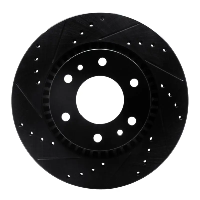 R1 06-09 Buick Rainier Front Left Drilled & Slotted Black Brake Rotor 1