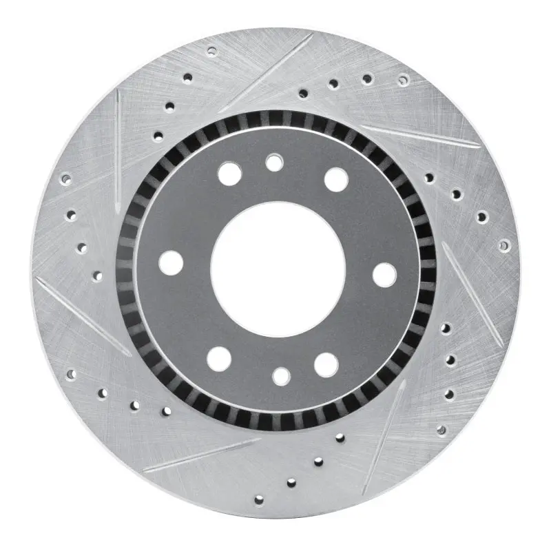 R1 06-09 Buick Rainier Front Left Drilled & Slotted Silver Brake Rotor 1