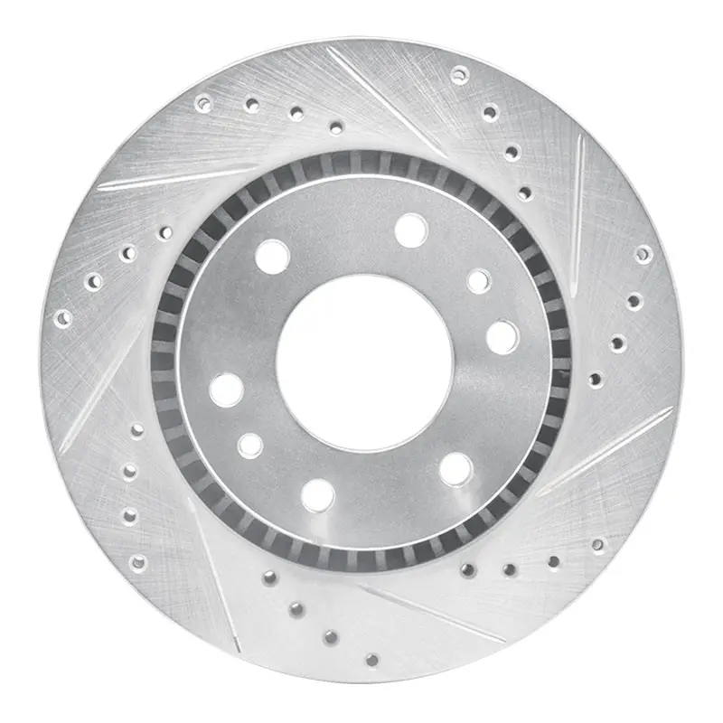 R1 06-09 Buick Rainier Front Right Drilled & Slotted Silver Brake Rotor 1