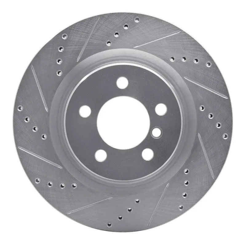 R1 06-09 Land Rover Range Rover Front Left Drilled & Slotted Silver Brake Rotor 1