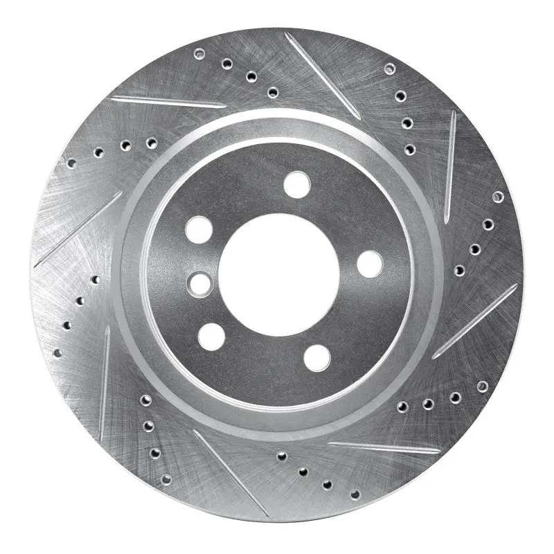 R1 06-09 Land Rover Range Rover Front Right Drilled & Slotted Silver Brake Rotor 1