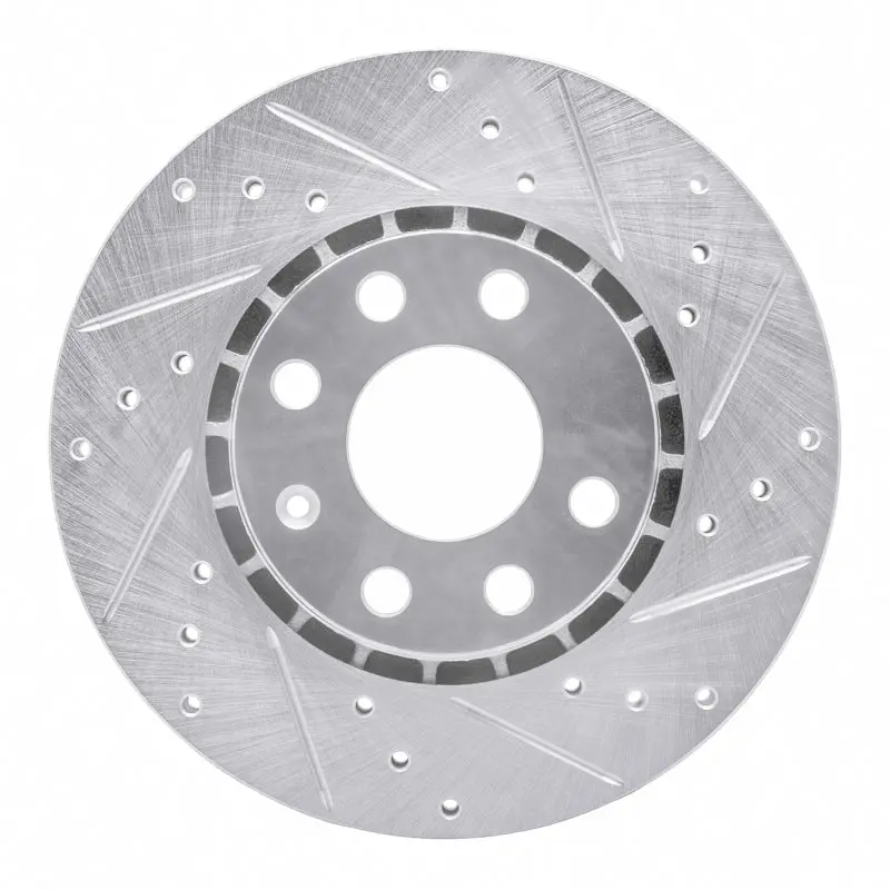 R1 06-10 Fiat Punto (Mexico) Front Right Drilled & Slotted Silver Brake Rotor 1