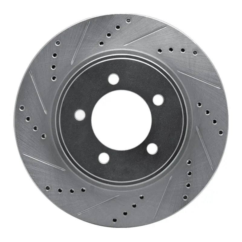 R1 06-10 Ford Explorer Sport Trac Front Left Drilled & Slotted Silver Brake Rotor 1