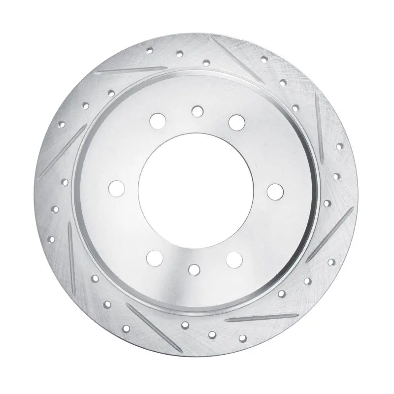 R1 06-10 Hummer H3 Rear Right Drilled & Slotted Silver Brake Rotor 1