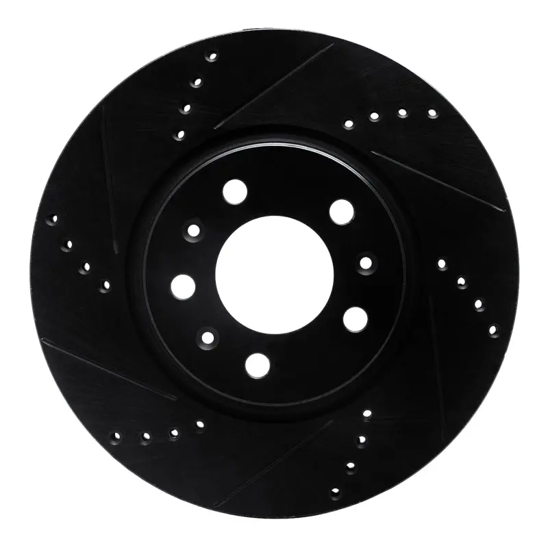 R1 06-10 Pontiac Solstice Front Left Drilled & Slotted Black Brake Rotor 1
