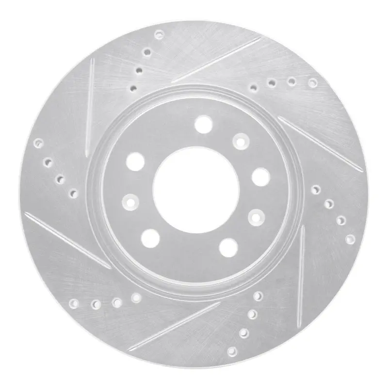 R1 06-10 Pontiac Solstice Front Left Drilled & Slotted Silver Brake Rotor 1