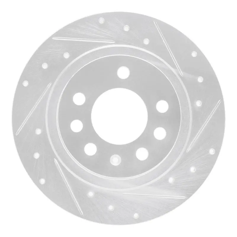 R1 06-10 Pontiac Solstice Rear Right Drilled & Slotted Silver Brake Rotor 1