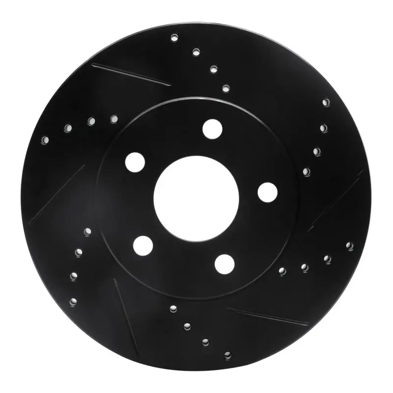 R1 06-11 Chevrolet Hhr Front Right Drilled & Slotted Black Brake Rotor 1