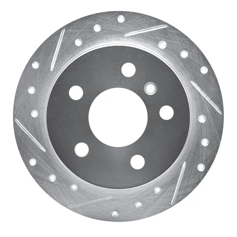 R1 06-11 Mercedes-Benz B200 Rear Left Drilled & Slotted Silver Brake Rotor 1