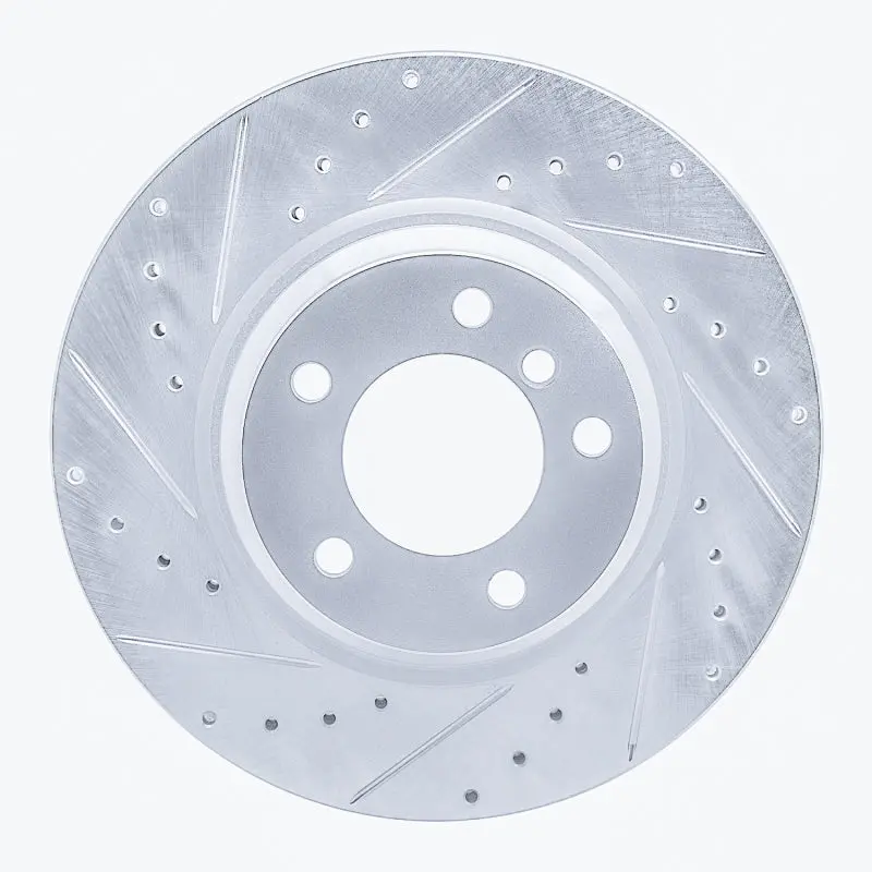 R1 06-12 Bmw 330Xi Front Left Drilled & Slotted Silver Brake Rotor 1