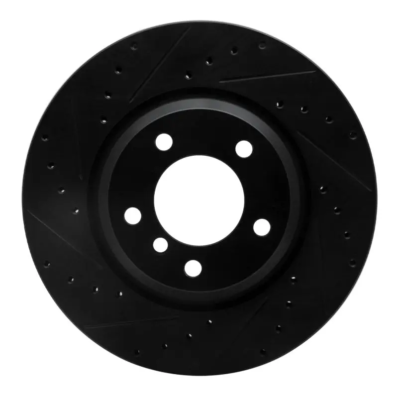 R1 06-12 Bmw X1 (Usa/Canada) Front Left Drilled & Slotted Black Brake Rotor 1