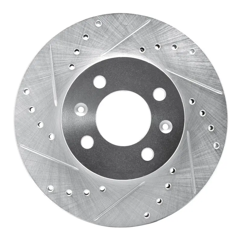 R1 06-12 Dodge Attitude (Mexico) Front Left Drilled & Slotted Silver Brake Rotor 1