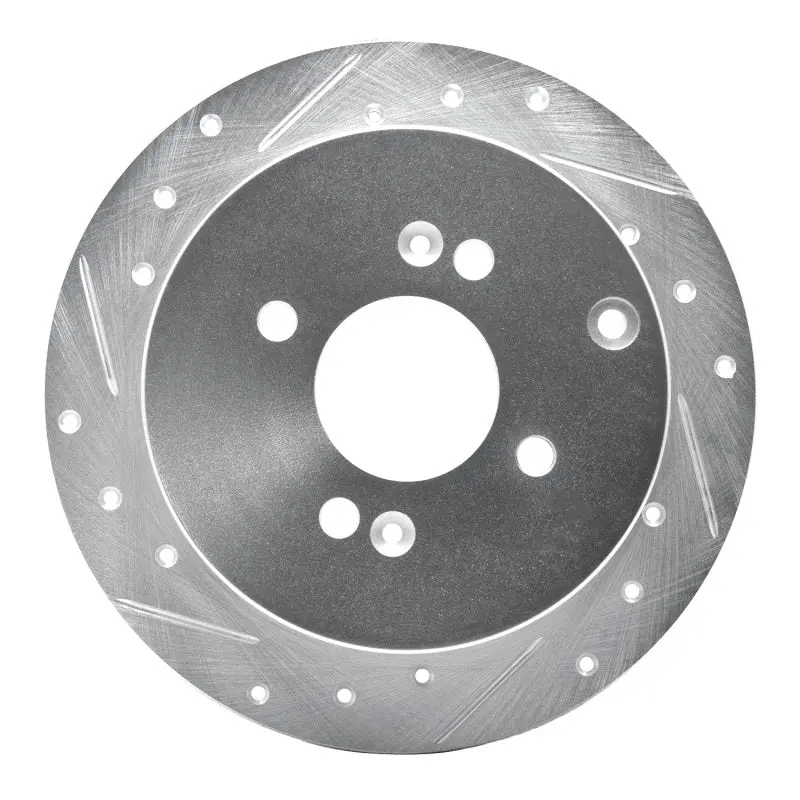 R1 06-12 Dodge Attitude (Mexico) Rear Left Drilled & Slotted Silver Brake Rotor 1