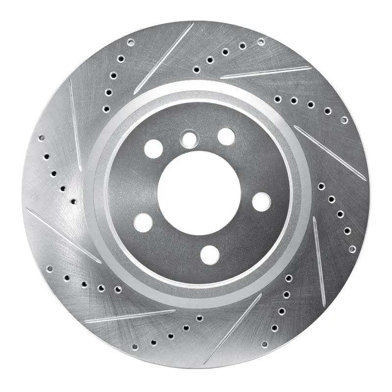 R1 06-12 Land Rover Range Rover Front Left Drilled & Slotted Silver Brake Rotor 1