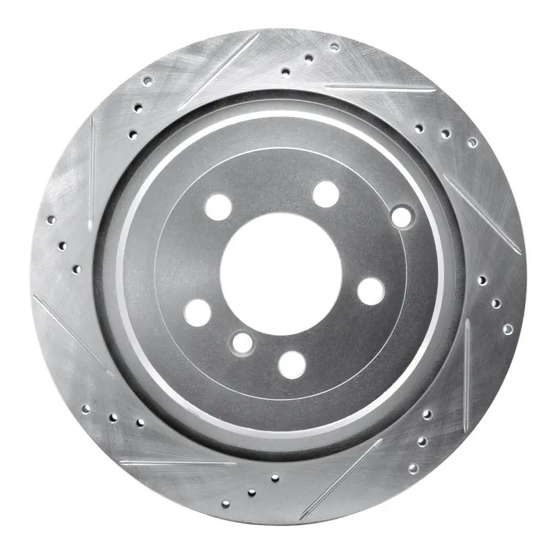 R1 06-12 Land Rover Range Rover Rear Left Drilled & Slotted Silver Brake Rotor 1