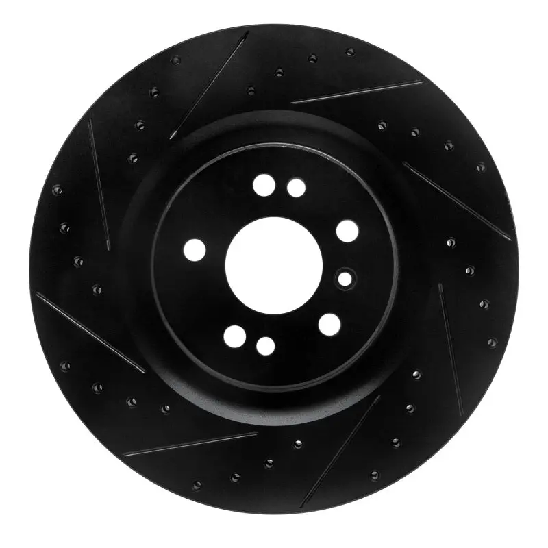 R1 06-12 Mercedes-Benz Gl350 Front Left Drilled & Slotted Black Brake Rotor 1