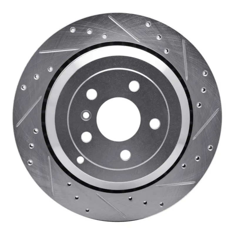 R1 06-12 Mercedes-Benz Ml320 Rear Right Drilled & Slotted Silver Brake Rotor 1