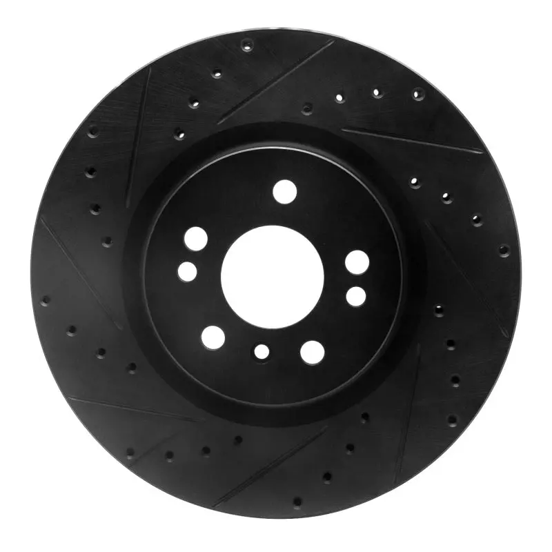 R1 06-12 Mercedes-Benz Ml350 Front Left Drilled & Slotted Black Brake Rotor 1