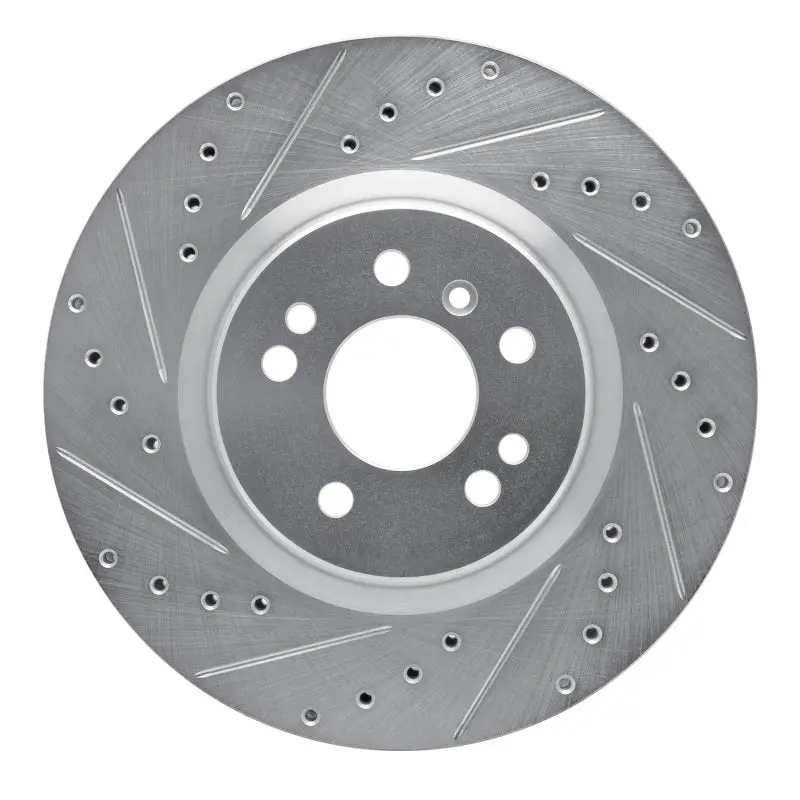 R1 06-12 Mercedes-Benz Ml350 Front Left Drilled & Slotted Silver Brake Rotor 1