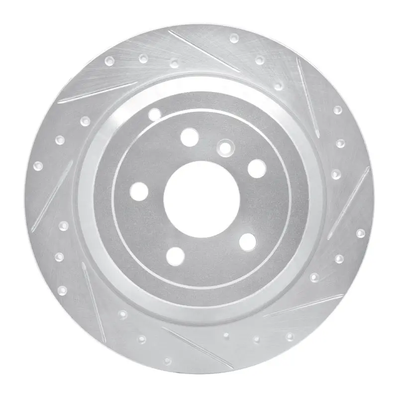 R1 06-12 Mercedes-Benz Ml350 Rear Right Drilled & Slotted Silver Brake Rotor 1