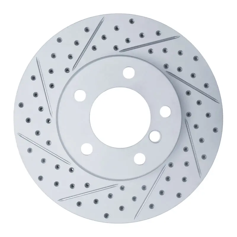 R1 06-13 Bmw 128I Front Left Drilled & Slotted Geo-Carbon Rotor 1