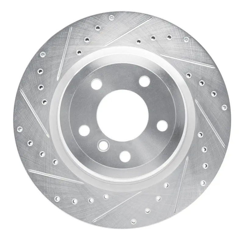 R1 06-15 Bmw 335I Xdrive Rear Left Drilled & Slotted Silver Brake Rotor 1