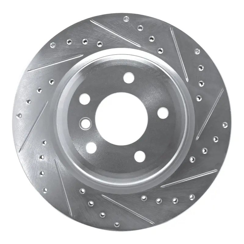 R1 06-15 Bmw 335Xi Rear Right Drilled & Slotted Silver Brake Rotor 1