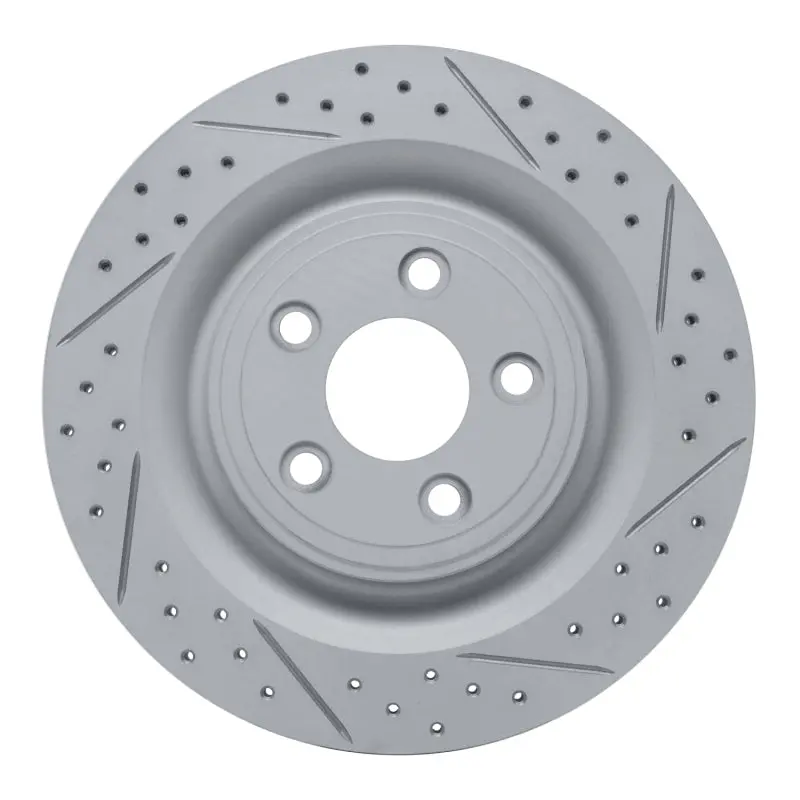 R1 06-15 Jaguar Super V8 Rear Right Drilled & Slotted Geo-Carbon Rotor 1