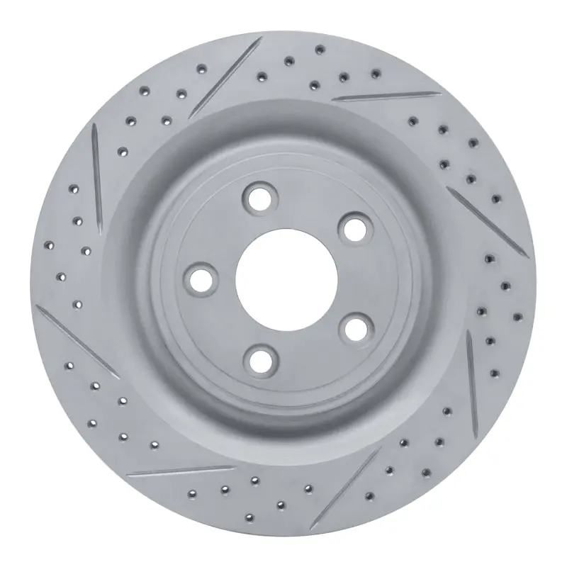 R1 06-15 Jaguar Xj8 Rear Left Drilled & Slotted Geo-Carbon Rotor 1