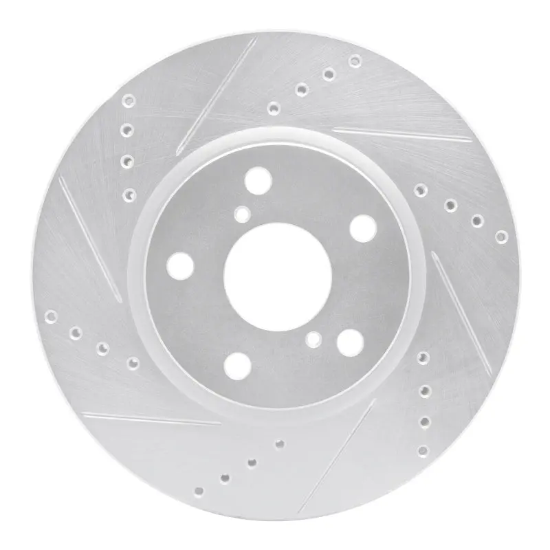 R1 06-15 Lexus Is250 Left Front Drilled & Slotted Silver Brake Rotor 1