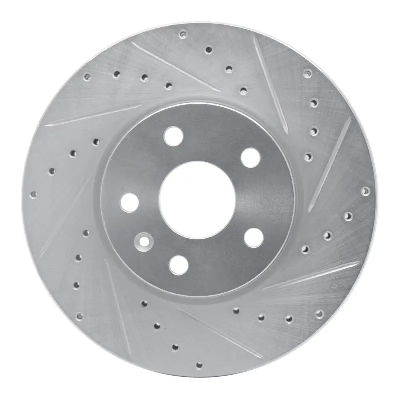 R1 06-15 Lexus Is250 Rear Right Drilled & Slotted Silver Brake Rotor 1