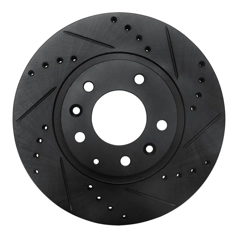 R1 06-15 Mazda Mx-5 Miata Front Right Drilled & Slotted Black Brake Rotor 1