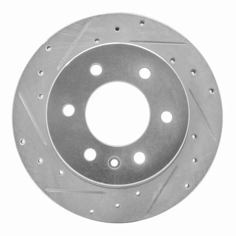 R1 06-18 Dodge Sprinter 3500 Rear Left Drilled & Slotted Silver Brake Rotor 1