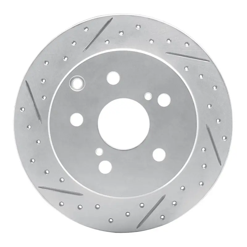 R1 06-18 Lexus Hs250h Rear Left Drilled & Slotted Geo-Carbon Rotor 1
