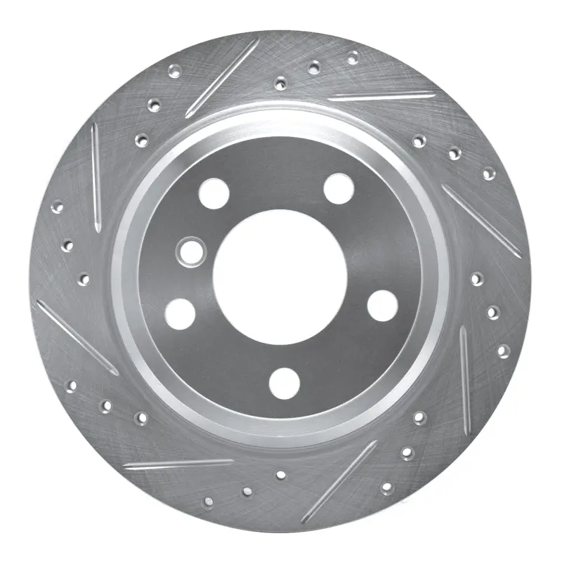 R1 06-20 Bmw 430I Gran Coupe Rear Left Drilled & Slotted Silver Brake Rotor 1