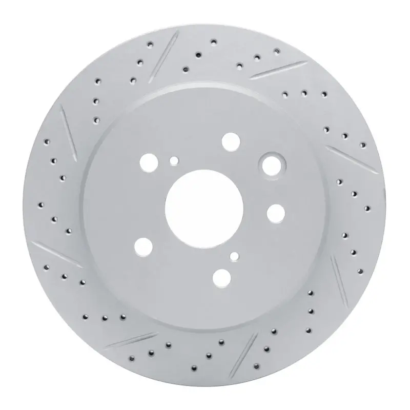 R1 06-20 Lexus Gs450h Rear Left Drilled & Slotted Geo-Carbon Rotor 1