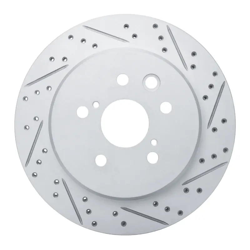 R1 06-20 Lexus Is200t Rear Right Drilled & Slotted Geo-Carbon Rotor 1