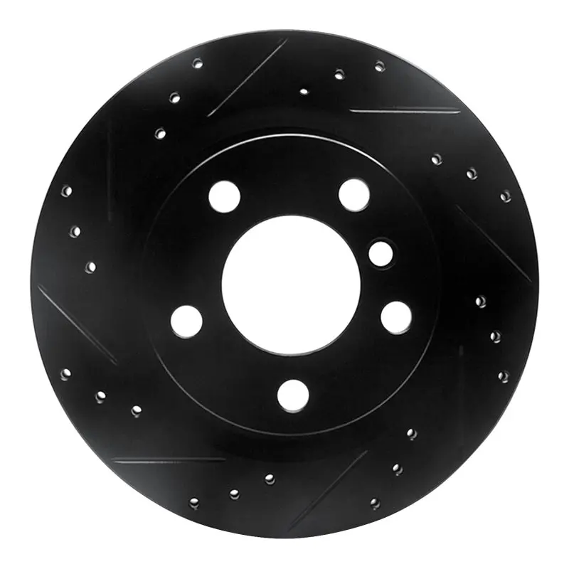 R1 06-21 Bmw 228I Xdrive Rear Left Drilled & Slotted Black Brake Rotor 1