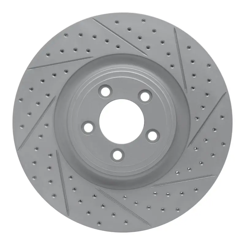 R1 06-21 Jaguar Super V8 Front Right Drilled & Slotted Geo-Carbon Rotor 1