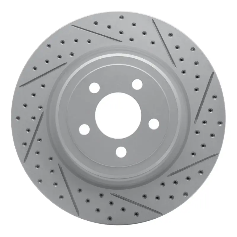 R1 06-23 Dodge Charger Rear Right Drilled & Slotted Geo-Carbon Rotor 1