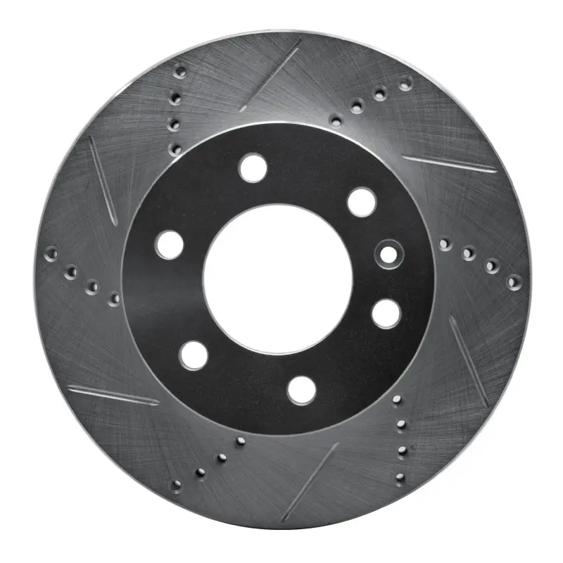 R1 06-25 American Coach Patriot Front Left Drilled & Slotted Silver Brake Rotor 1