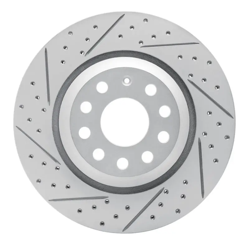 R1 06-25 Audi Tt Quattro Rs Rear Left Drilled & Slotted Geo-Carbon Rotor 1