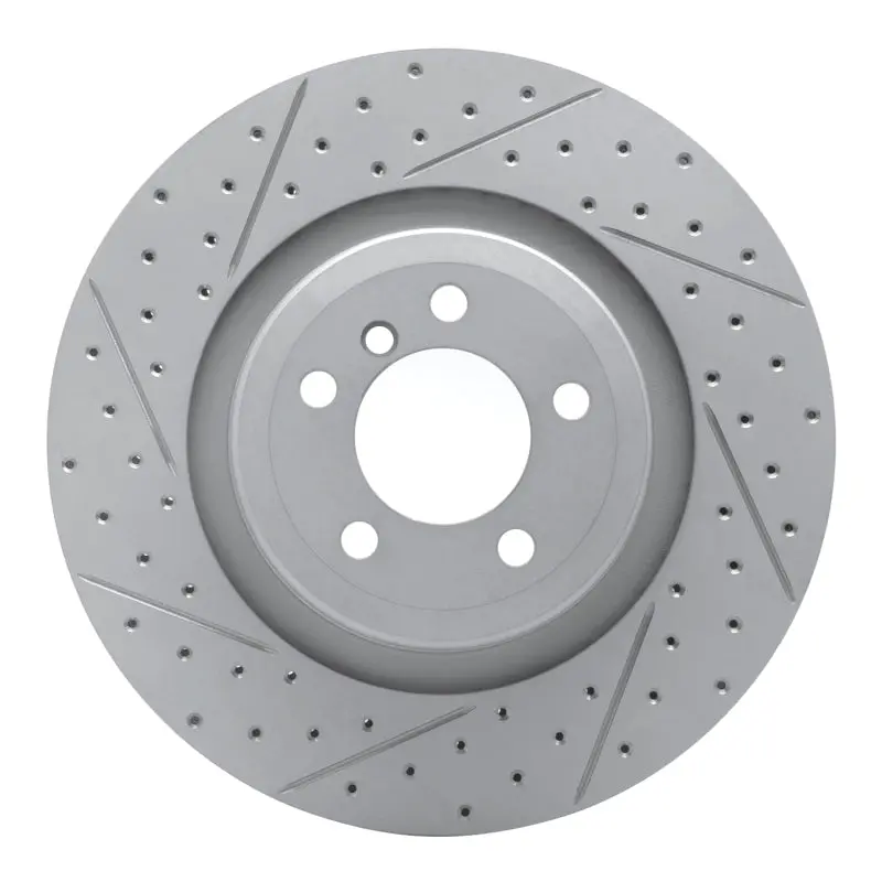 R1 07-08 Bmw Alpina B7 Rear Left Drilled & Slotted Geo-Carbon Rotor 1