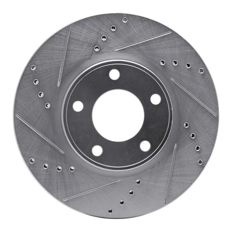 R1 07-08 Ford Edge Front Left Drilled & Slotted Silver Brake Rotor 1