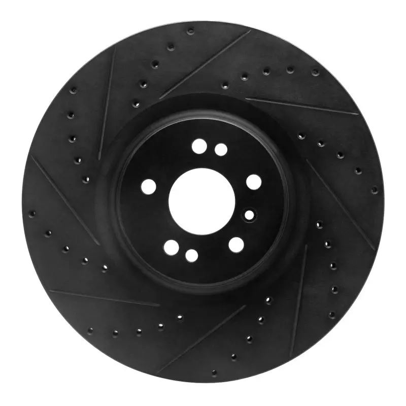 R1 07-09 Mercedes-Benz Gl320 Front Left Drilled & Slotted Black Brake Rotor 1