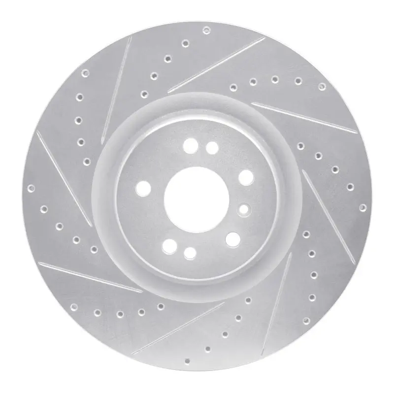 R1 07-09 Mercedes-Benz Gl320 Front Left Drilled & Slotted Silver Brake Rotor 1