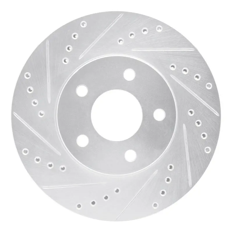 R1 07-10 Chevrolet Cobalt Front Left Drilled & Slotted Silver Brake Rotor 1